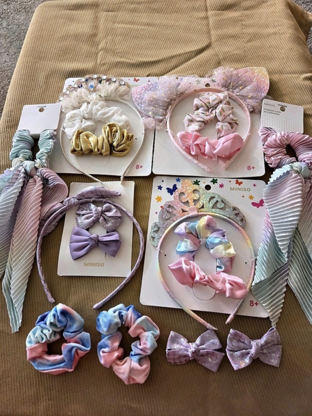 MINISO Hair Accessories Set in Pink & Purple NWT